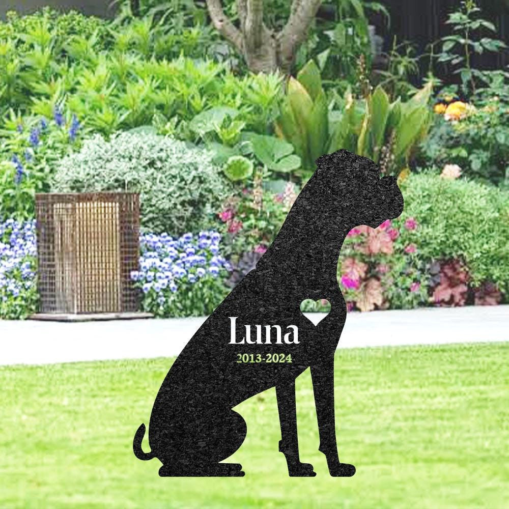 Custom Boxer Memorial Stake Dog Name Sign Pet Grave Marker Metal Dog Sign For Garden Yard Decor Outdoor Grave Plaque Dog Lover Gift