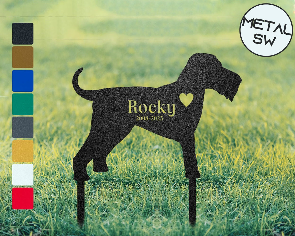 Metal Airedale Dog Memorial Stakes Custom Name Dog Grave Marker Garden Stakes Dog Headstone Personalized Loss Of Dog Memorial Sympathy Gift