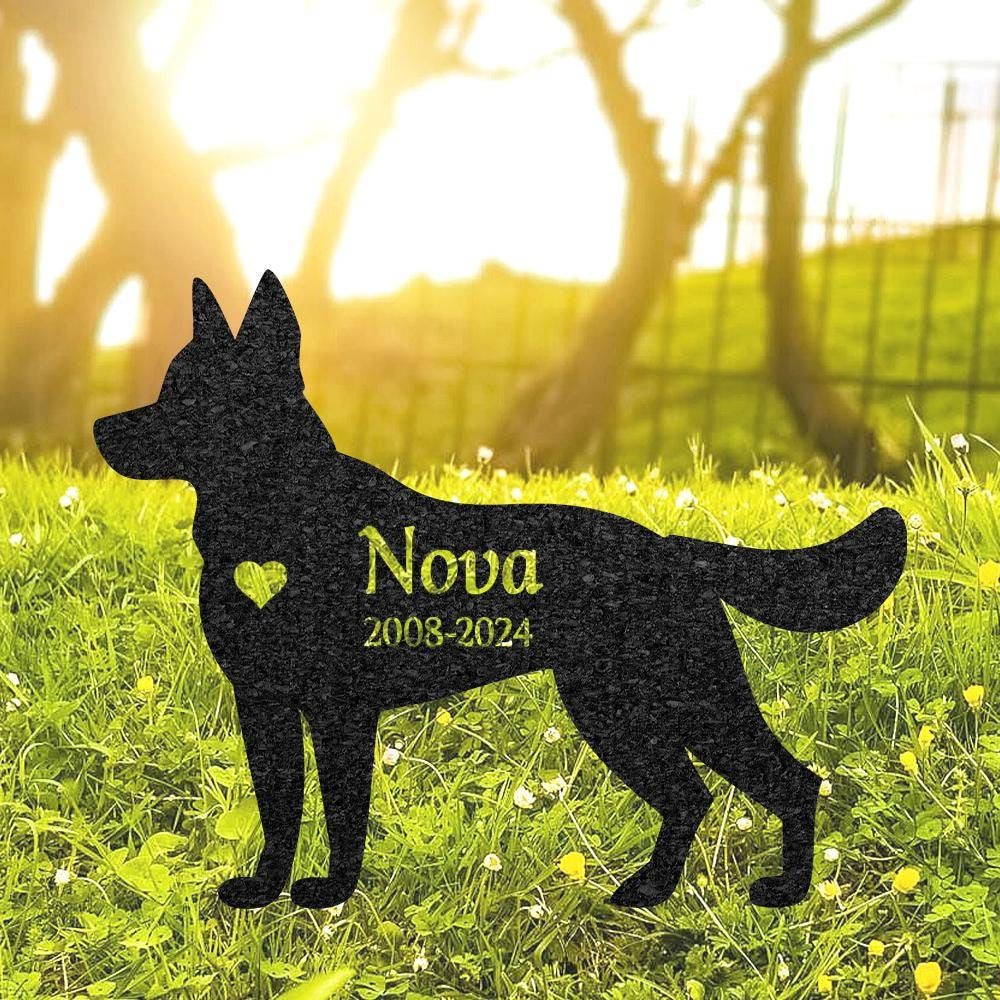 Custom German Shepherd Memorial Stake Personalized Metal Stake For Pet Grave Marker Remembrance Plaque Garden Sign Dog Cemetery Decor