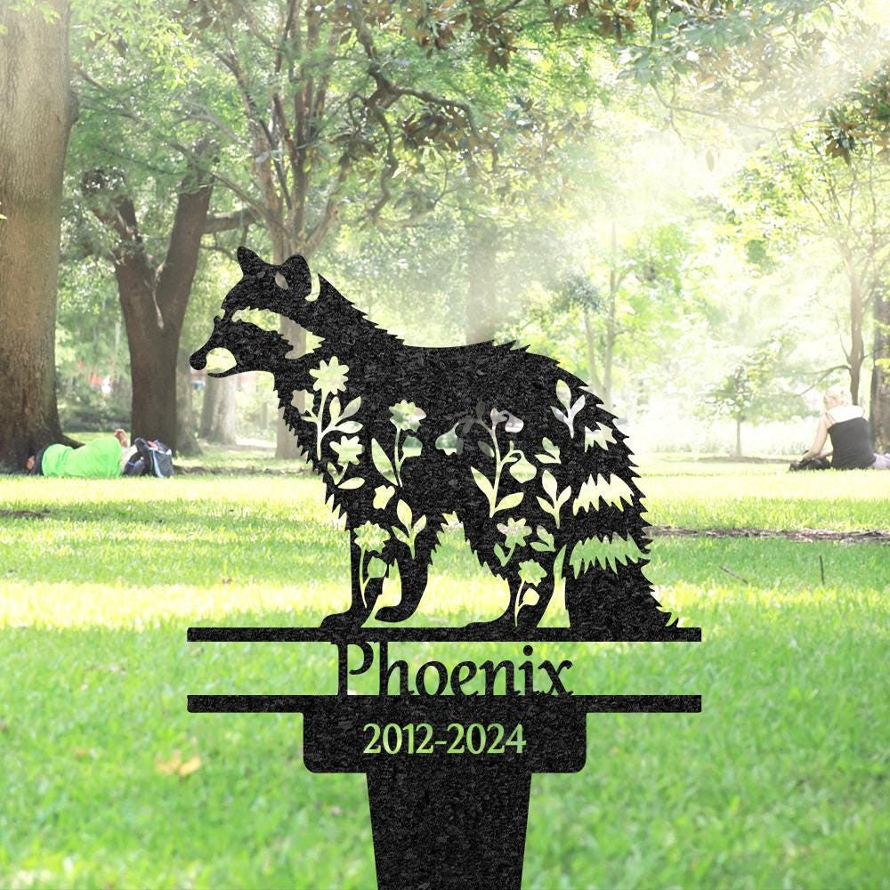 Personalized Raccoon Grave Marker Custom Pet Memorial Metal Garden Sign Pet Tombstone Outdoor Flowerbed Decor Pet Cemetery Marker