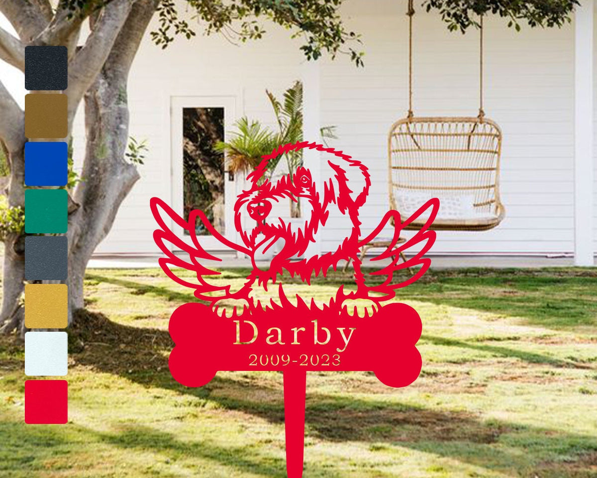 Custom Pet Tombstone Tibetan Terrier Dog Metal Stake Personalized Dog Memorial Stake Pet Grave Marker Memorial Plaque Remembrance Stakes