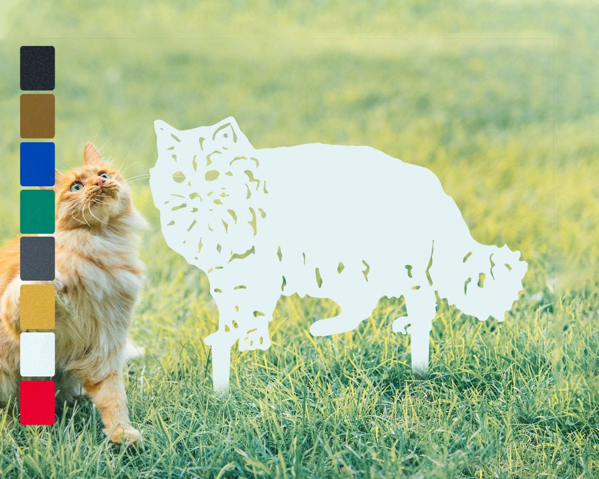 British Longhair Cat Metal Stakes Garden Decor Persian Cat Lover Gift Special Lawn Decor Personalized Fluffy Cat Memorial Stakes
