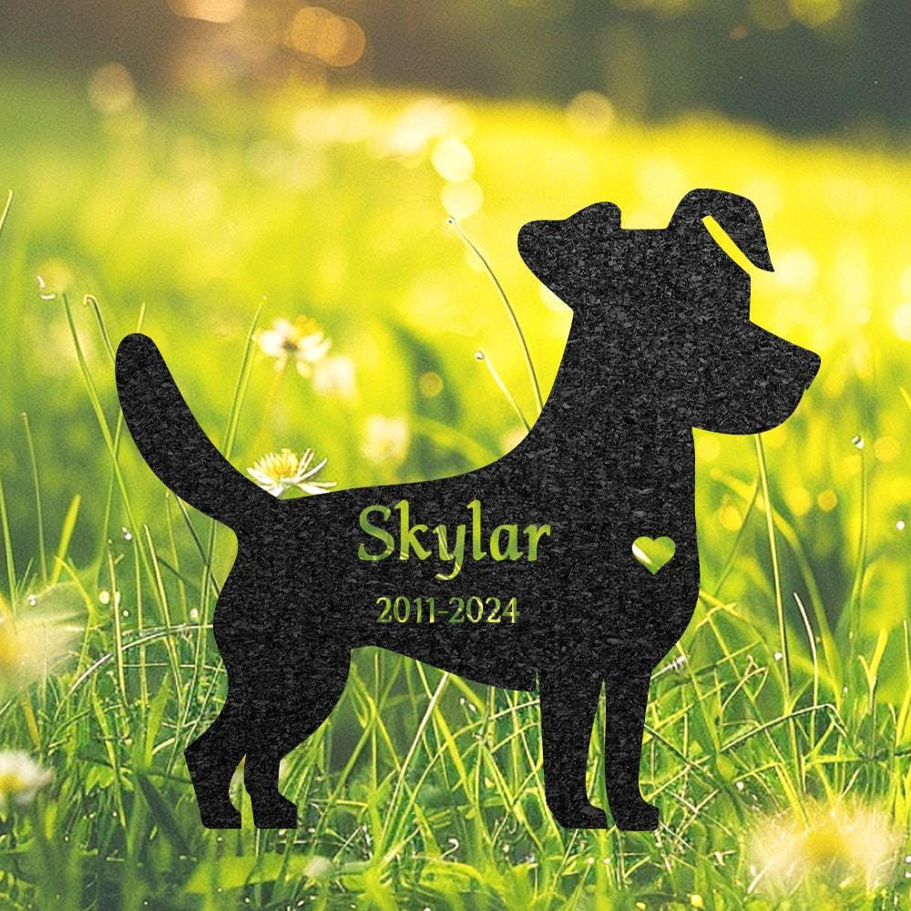 Custom Jack Russell Terrier Memorial Stake Personalized Metal Stake For Pet Grave Marker Remembrance Plaque Garden Sign Cemetery Decor