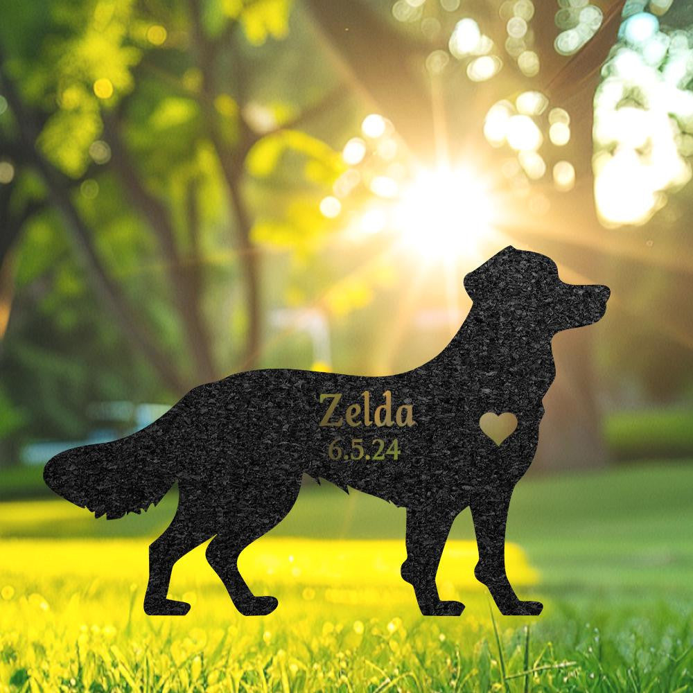 Custom Nova Scotia Duck Tolling Retriever Memorial Sculpture Toller Silhouette Lawn Ornament Personalized Dog Grave Marker Garden Decor