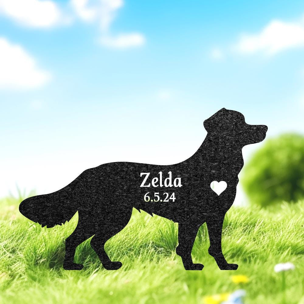 Custom Nova Scotia Duck Tolling Retriever Memorial Sculpture Toller Silhouette Lawn Ornament Personalized Dog Grave Marker Garden Decor