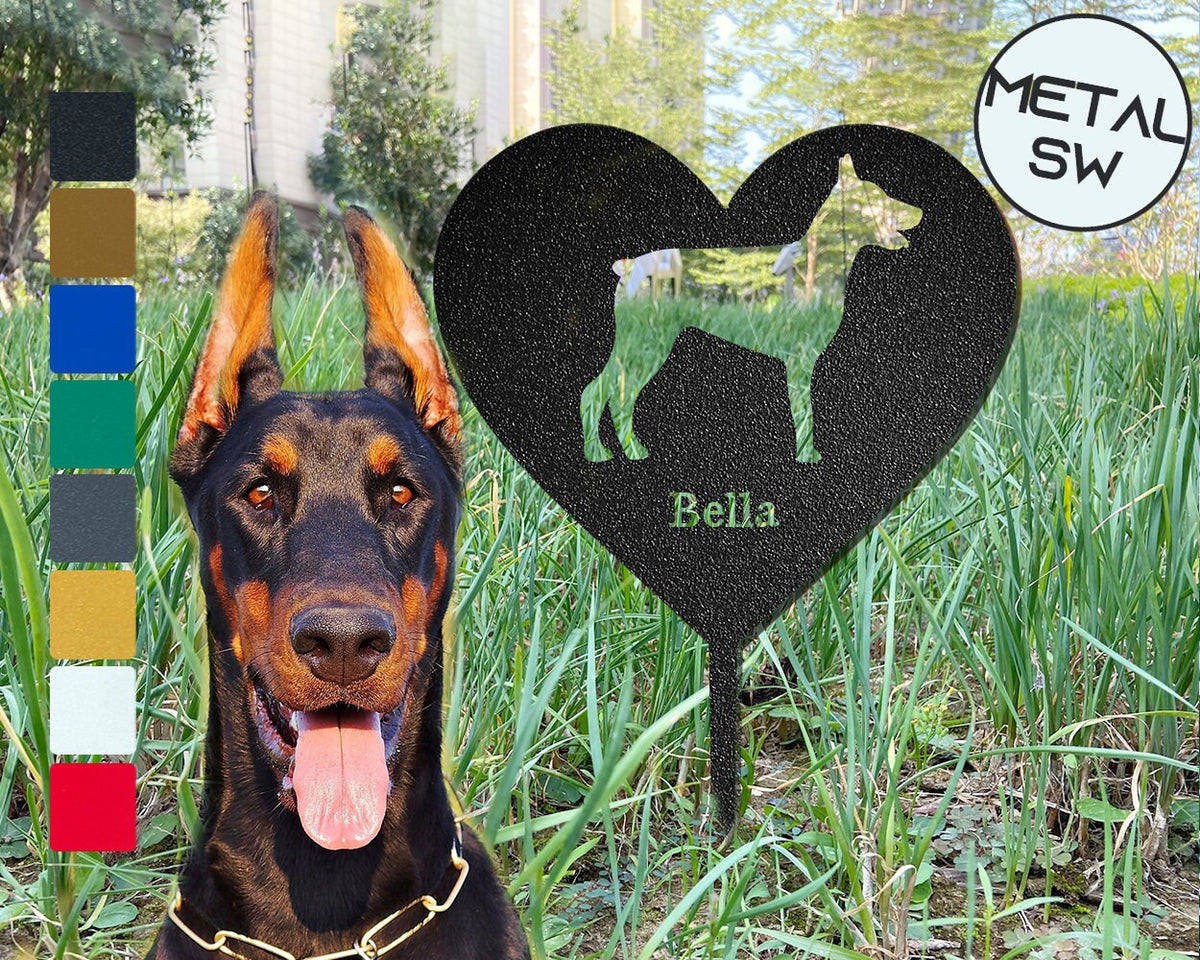 Personalized Doberman Memorial Plaque Pet Memorial Garden Stake Custom Grave Marker Doberman Mom Gift Cavalier Keepsake