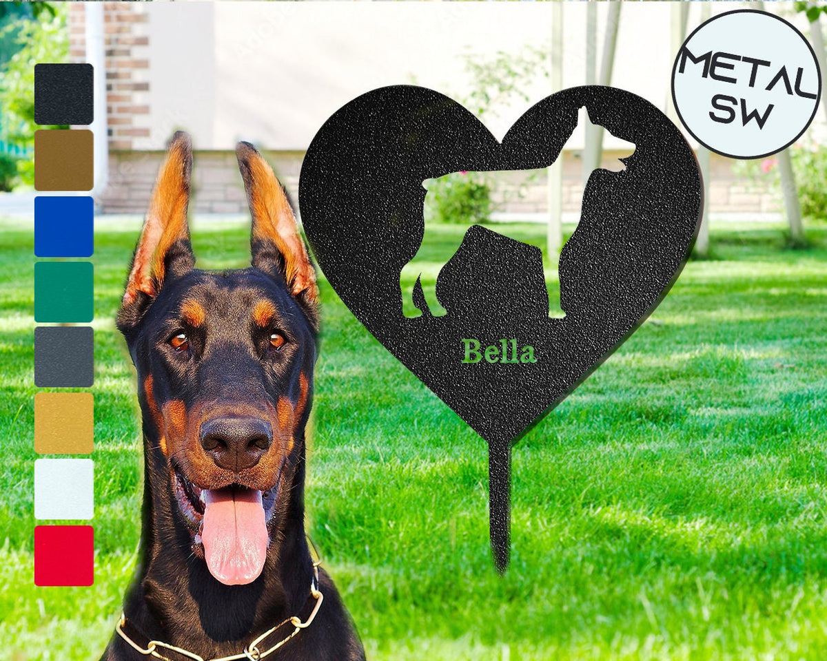 Personalized Doberman Memorial Plaque Pet Memorial Garden Stake Custom Grave Marker Doberman Mom Gift Cavalier Keepsake