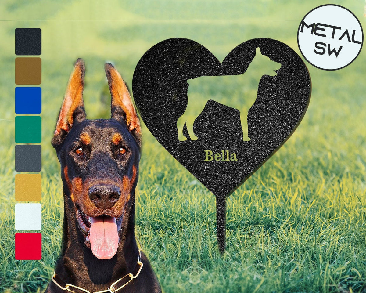 Personalized Doberman Memorial Plaque Pet Memorial Garden Stake Custom Grave Marker Doberman Mom Gift Cavalier Keepsake
