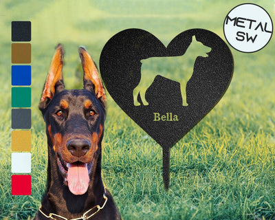 Personalized Doberman Memorial Plaque Pet Memorial Garden Stake Custom Grave Marker Doberman Mom Gift Cavalier Keepsake