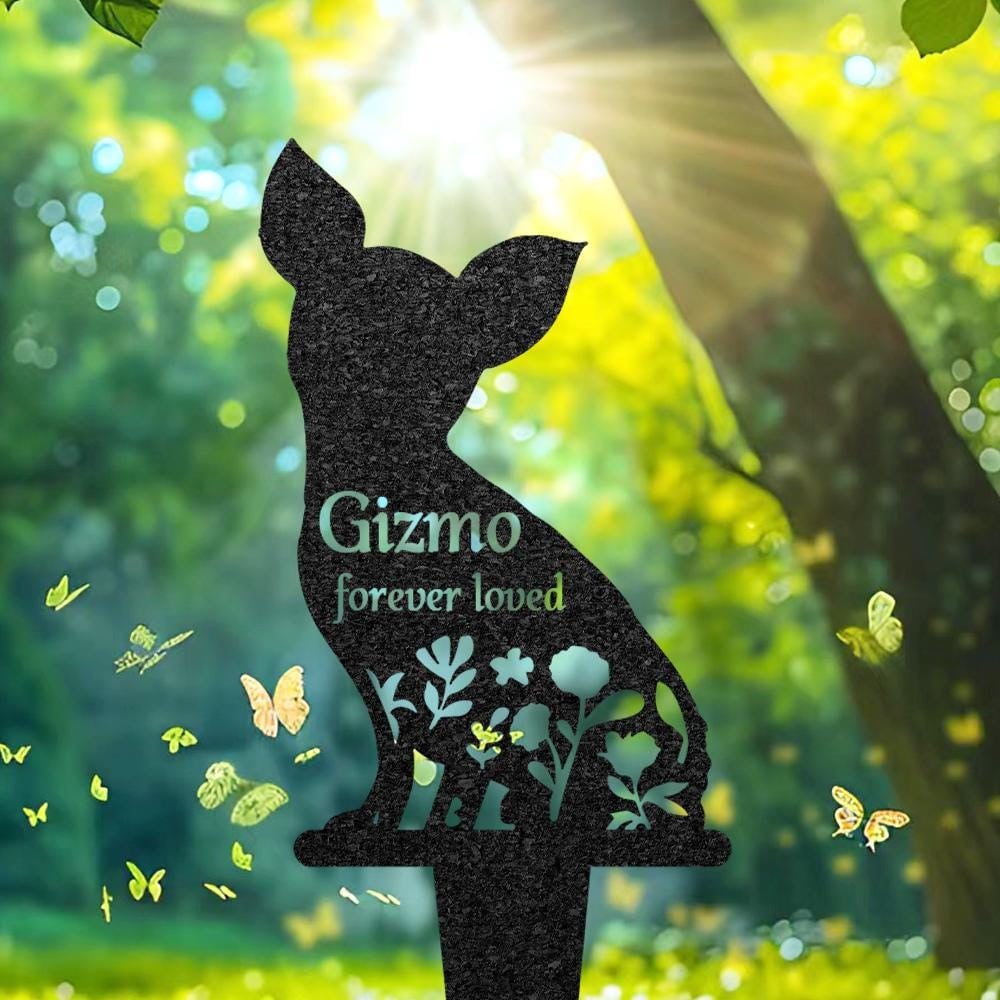 Personalized Chihuahua Memorial Plaque For Outdoor Custom Dog Metal Sign Yard Art Decor Pet Grave Marker Remembrance Sign Pet Loss Gift