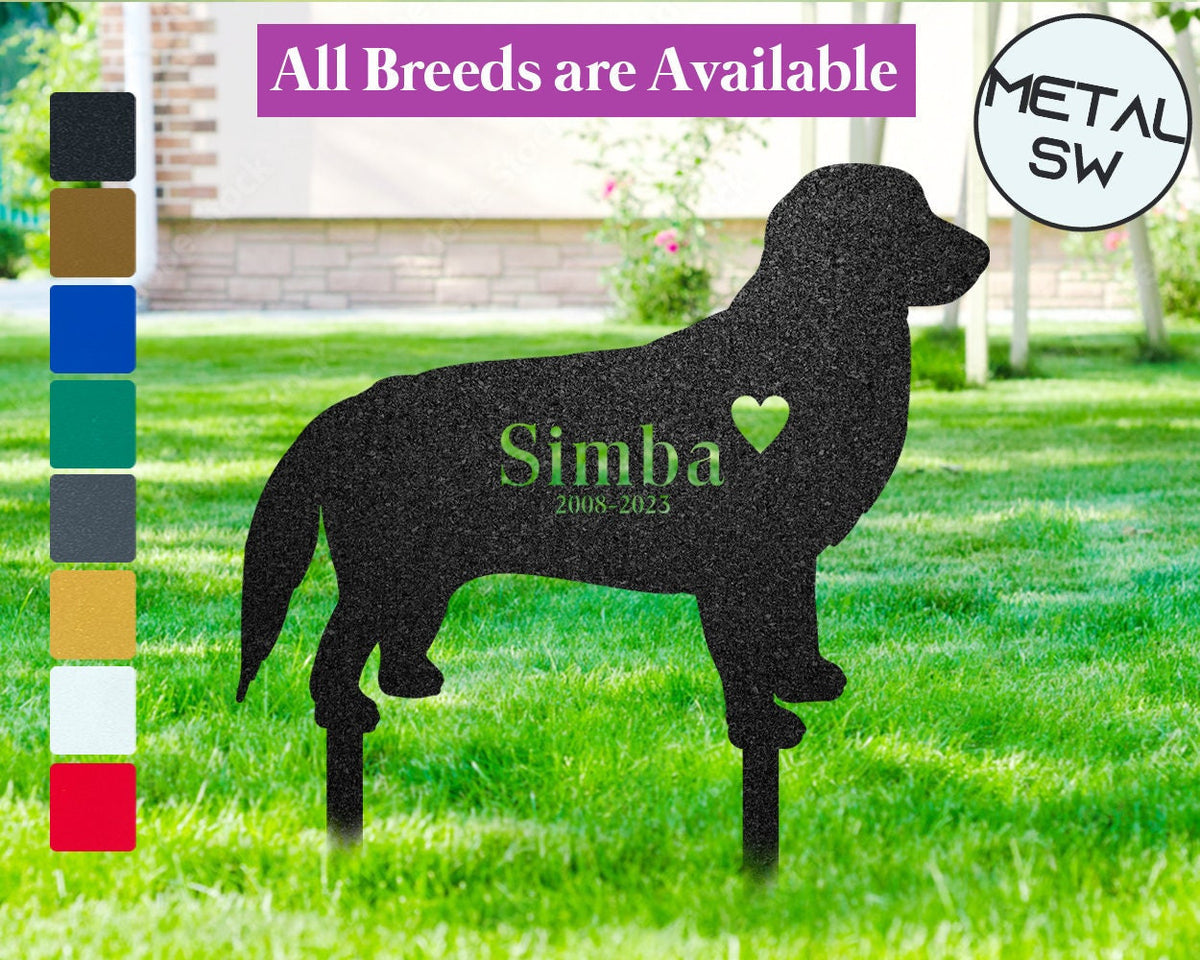Metal Golden Retriever Memorial Stakes Golden Labrador Grave Marker Dog Headstone Personalized Loss Of Dog Memorial Sympathy Gift