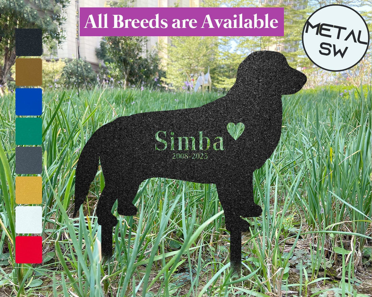 Metal Golden Retriever Memorial Stakes Golden Labrador Grave Marker Dog Headstone Personalized Loss Of Dog Memorial Sympathy Gift
