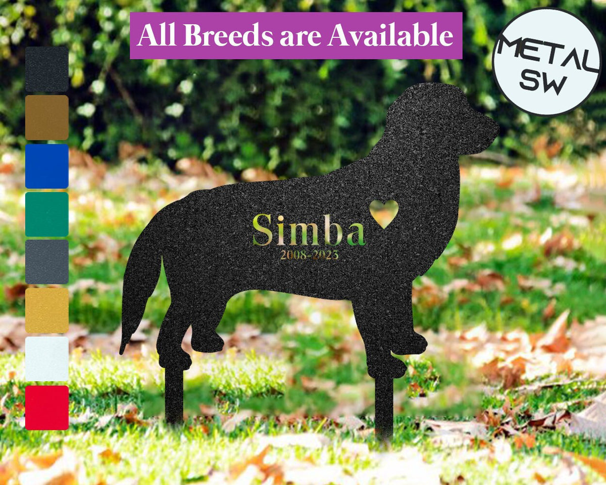 Metal Golden Retriever Memorial Stakes Golden Labrador Grave Marker Dog Headstone Personalized Loss Of Dog Memorial Sympathy Gift