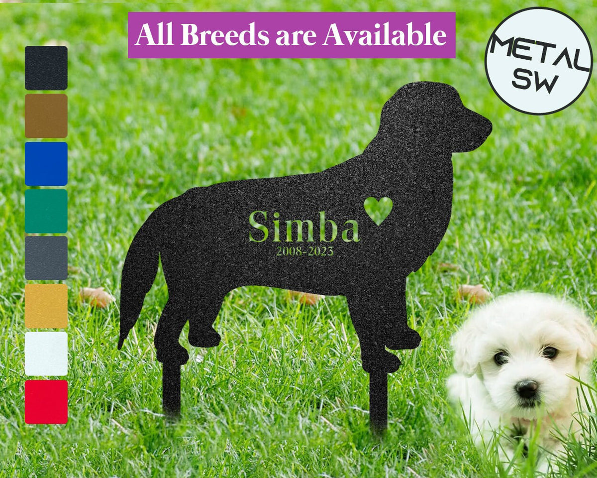 Metal Golden Retriever Memorial Stakes Golden Labrador Grave Marker Dog Headstone Personalized Loss Of Dog Memorial Sympathy Gift