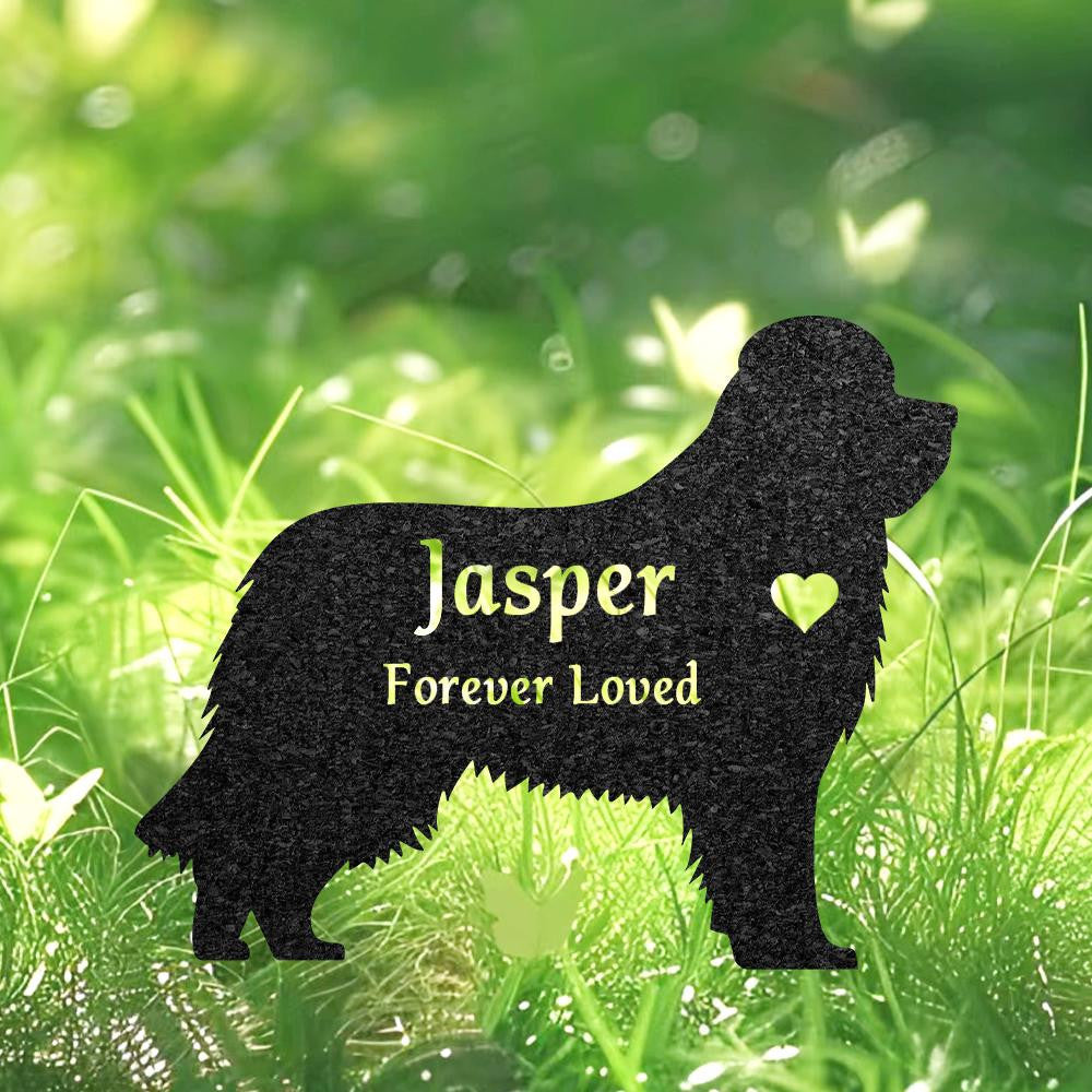Custom Newfoundland Dog Memorial Sculpture Newfoundland Silhouette Lawn Ornament Personalized Dog Grave Marker Garden Decor Art Pet Loss