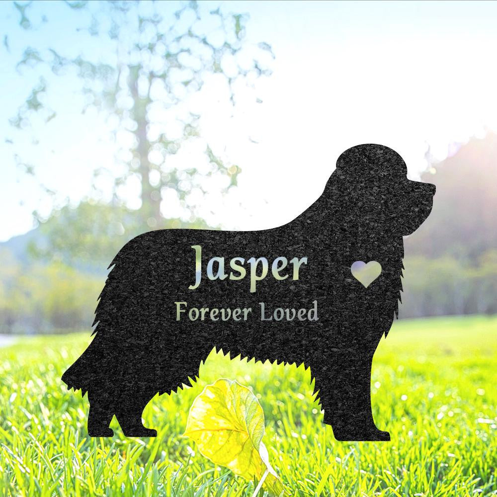 Custom Newfoundland Dog Memorial Sculpture Newfoundland Silhouette Lawn Ornament Personalized Dog Grave Marker Garden Decor Art Pet Loss