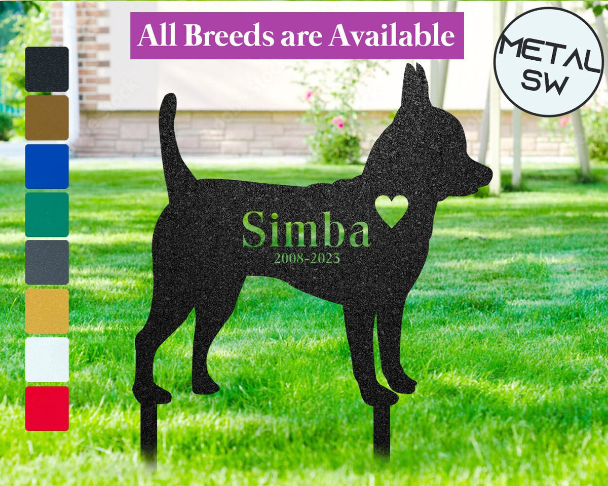 Metal Chihuahua Grave Marker Chihuahua Garden Decor Chihuahua Memorial Gift Chihuahua Memorial Plaque Keepsake Chihuahua Loss Garden Stake