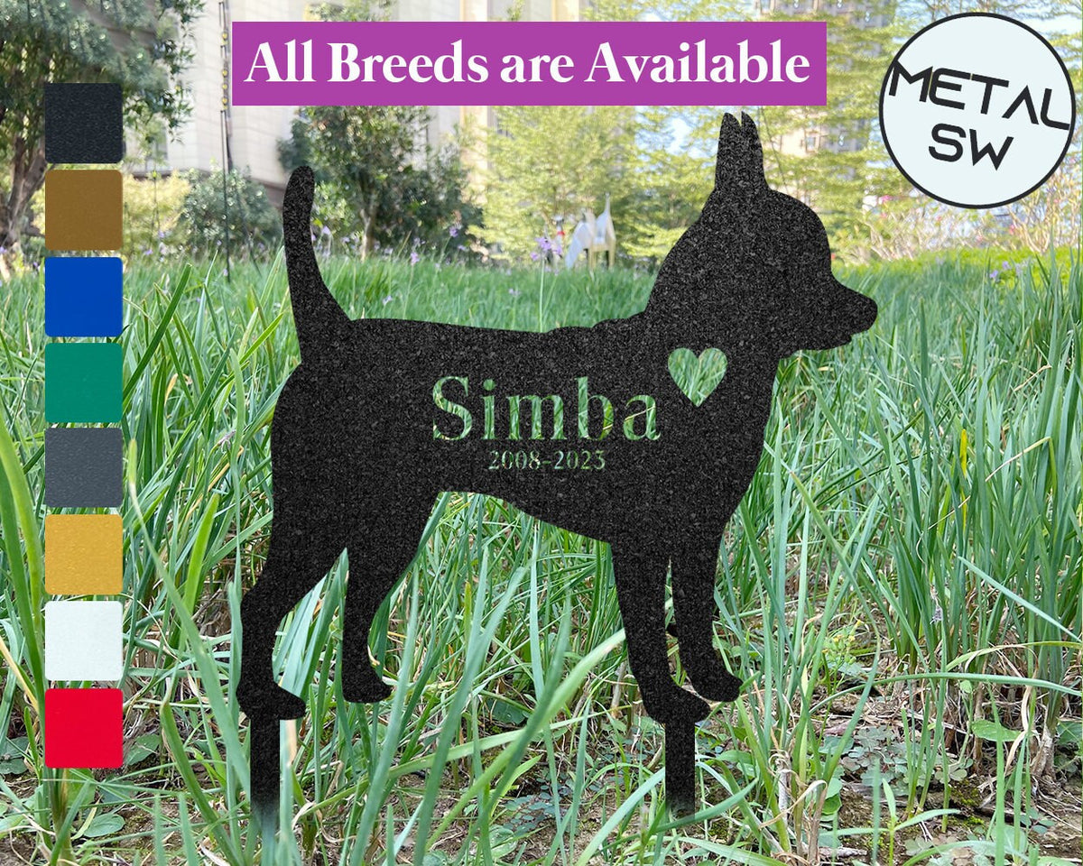 Metal Chihuahua Grave Marker Chihuahua Garden Decor Chihuahua Memorial Gift Chihuahua Memorial Plaque Keepsake Chihuahua Loss Garden Stake