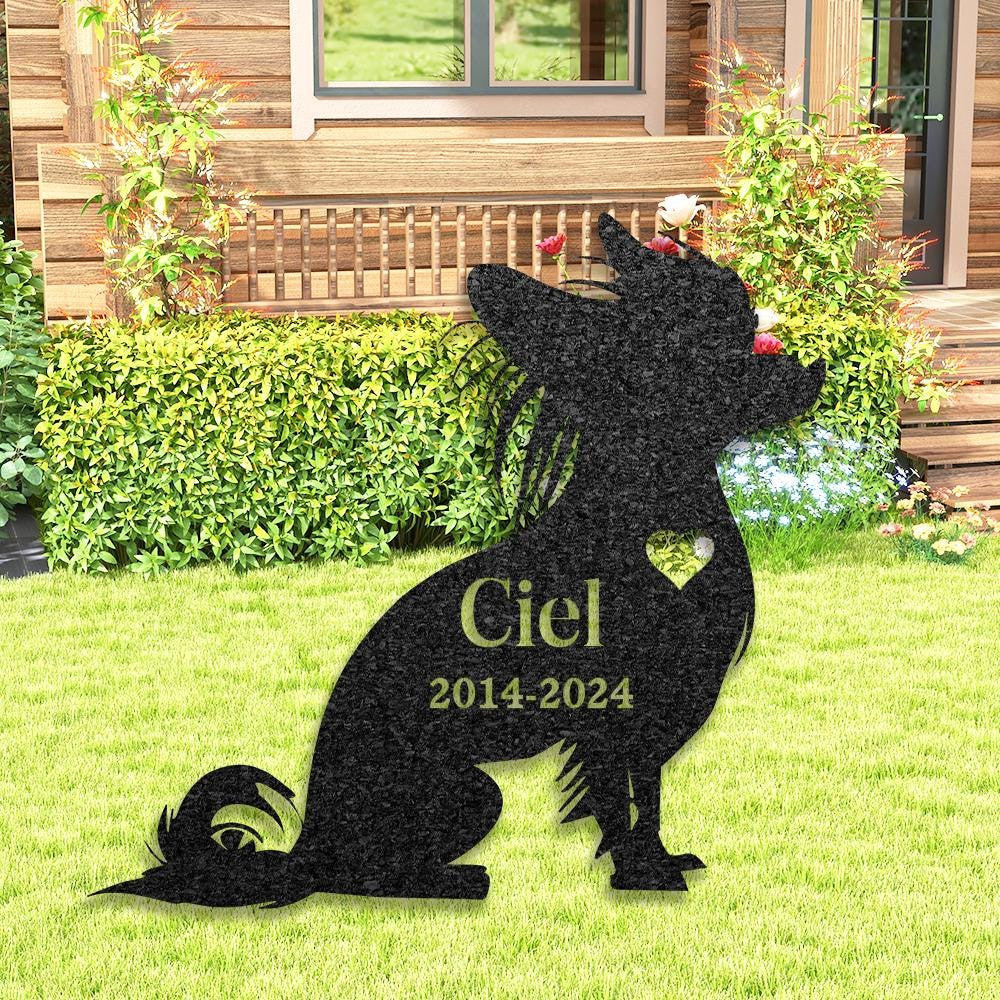 Custom Chinese Crested Memorial Stake Dog Name Sign Pet Grave Marker Metal Dog Sign For Garden Outdoor Grave Plaque Dog Lover Gift