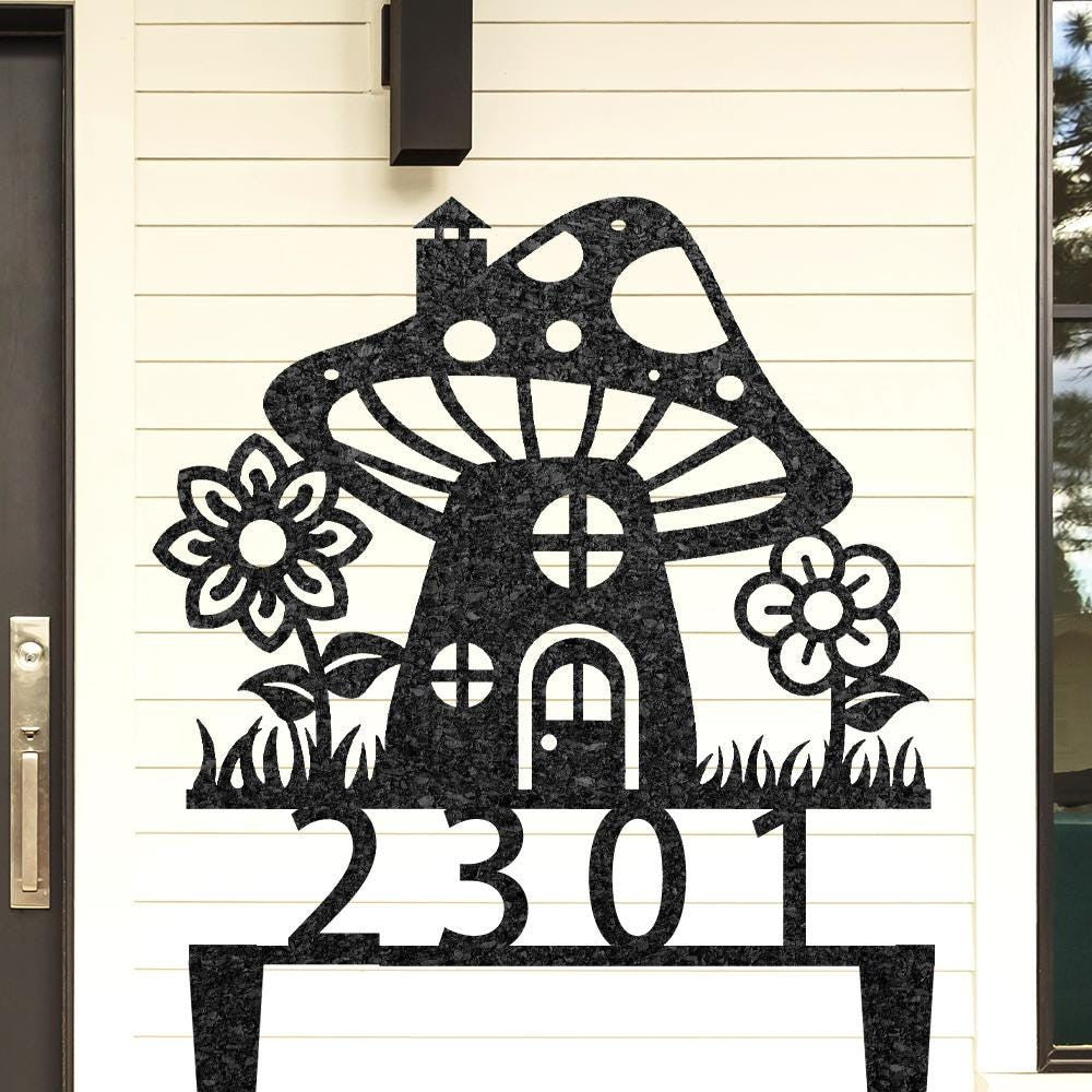 Custom Mushrooms Welcome Sign Personalized Mushrooms Address Number Plaque Mushrooms Garden Decor Outdoor Yard Stake Gardening Gift