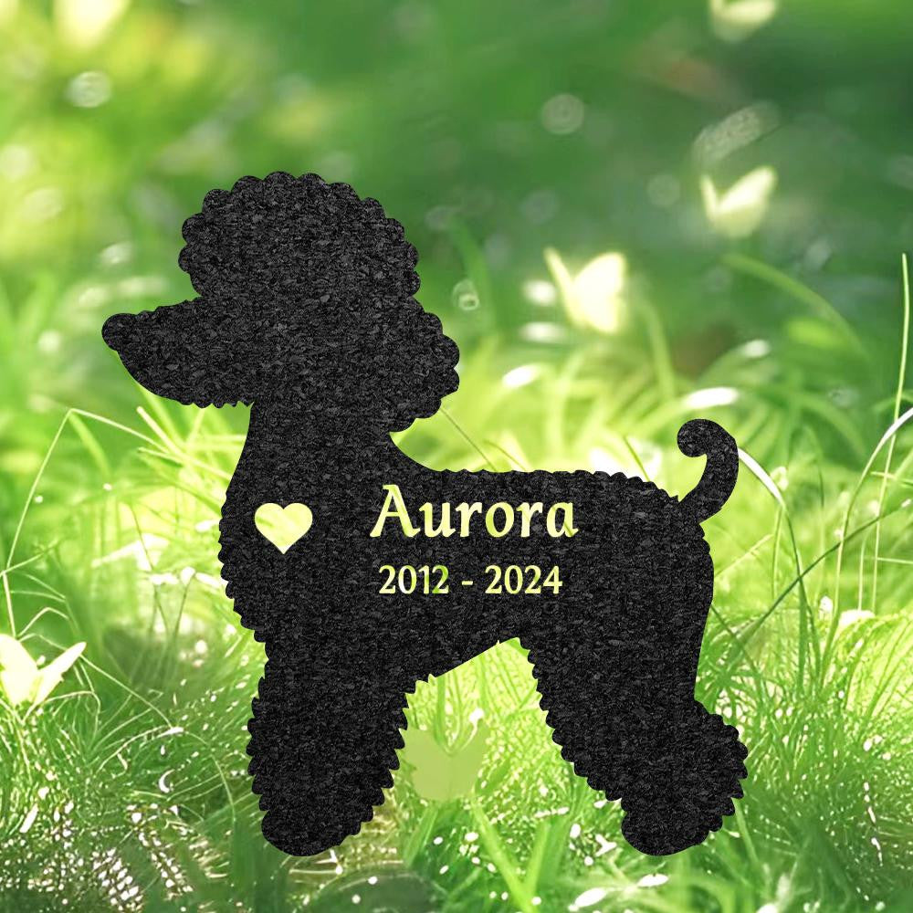 Custom Poodle Dog Memorial Grave Marker Personalized Dog Metal Sign Dog Burial Marker With Name Engraved Garden Decor Pet Loss Gift