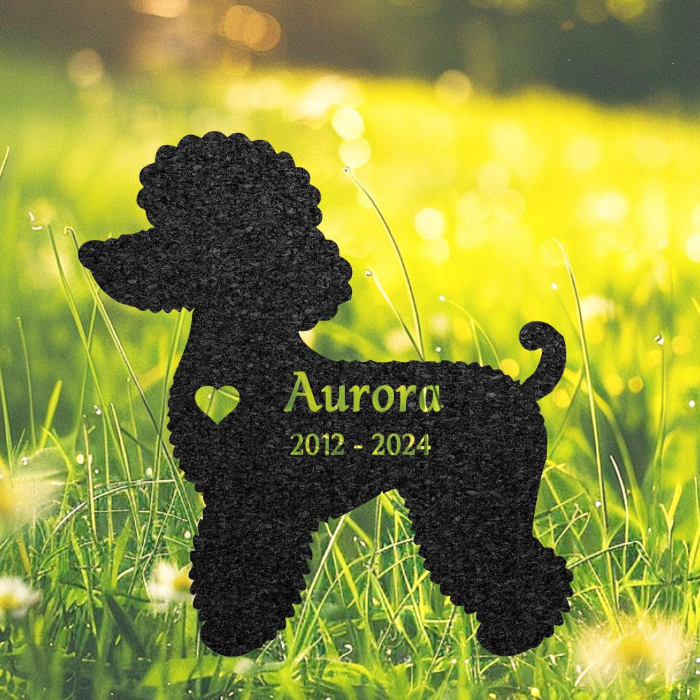 Custom Poodle Dog Memorial Grave Marker Personalized Dog Metal Sign Dog Burial Marker With Name Engraved Garden Decor Pet Loss Gift