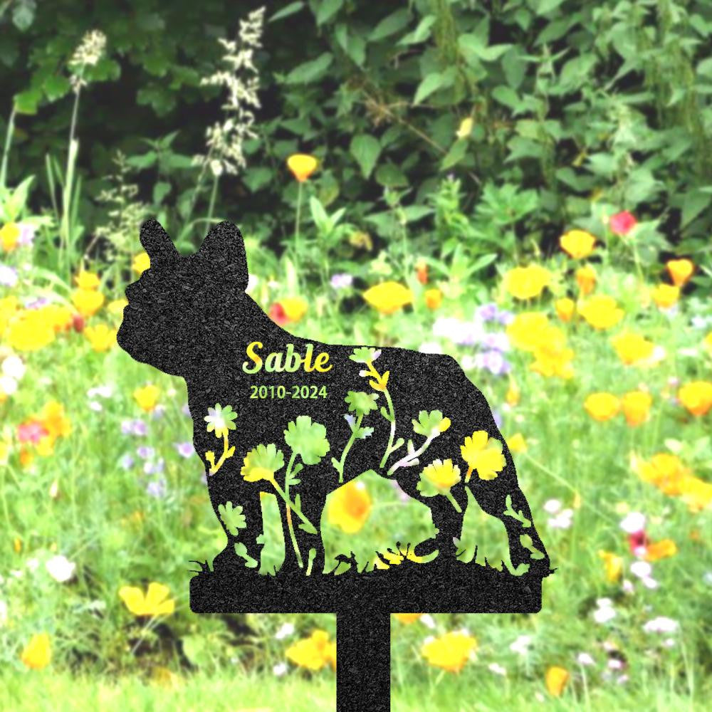 Personalized Bulldogs Dog Memorial Plaque Custom Dog Metal Sign Outdoor Yard Decor Pet Grave Marker Sympathy Sign Pet Loss Gift