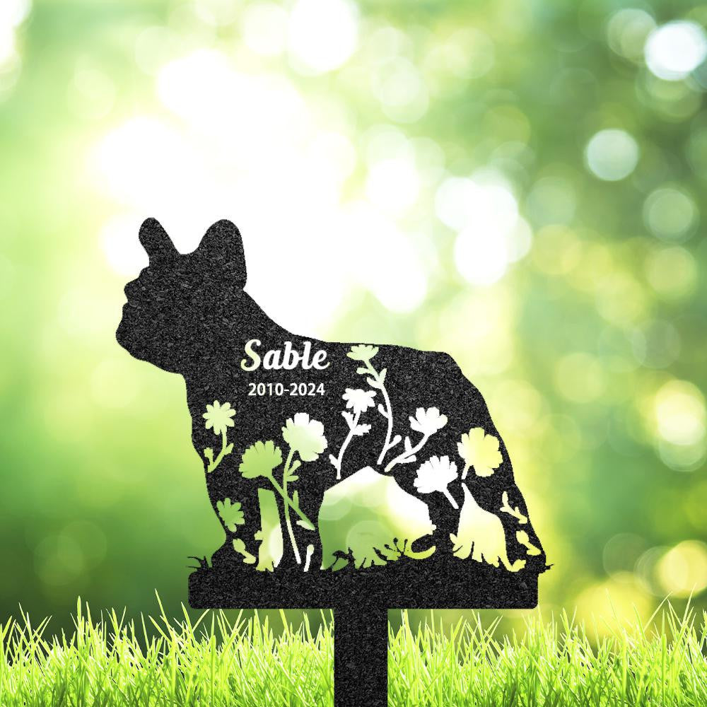 Personalized Bulldogs Dog Memorial Plaque Custom Dog Metal Sign Outdoor Yard Decor Pet Grave Marker Sympathy Sign Pet Loss Gift