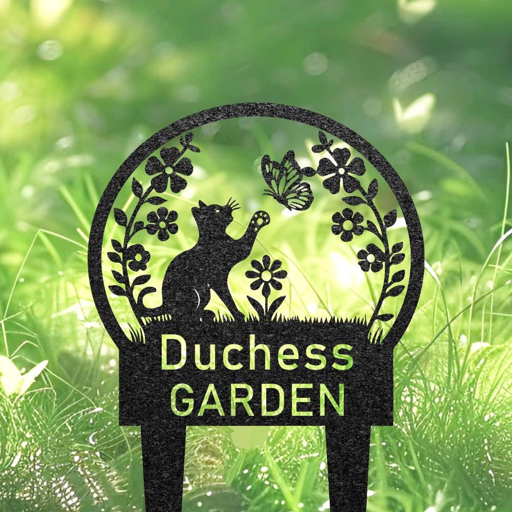 Custom Cat Name Garden Stake Personalized Cat Memorial Plaque Sympathy Sign Cat Lover Gift Porch Decor Pet Grave Marker Cat Yard Sign
