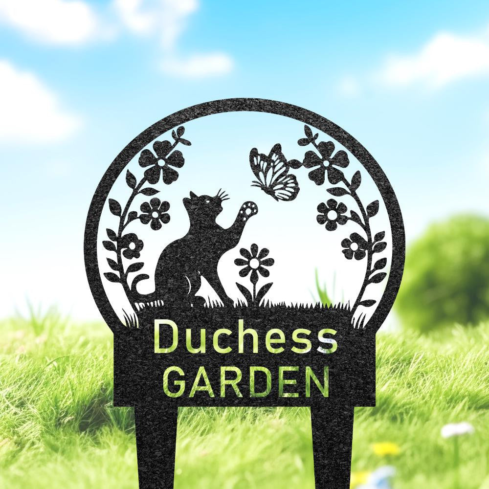 Custom Cat Name Garden Stake Personalized Cat Memorial Plaque Sympathy Sign Cat Lover Gift Porch Decor Pet Grave Marker Cat Yard Sign