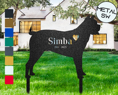 Metal Cane Corso Memorial Stakes Dog Grave Marker Dog Garden Stake Dog Headstone Personalized Loss Of Dog Memorial Sympathy Gift Idea