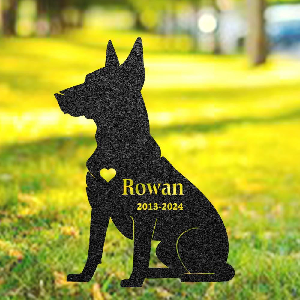 Belgian Malinois Memorial Stake Custom Metal Garden Sign Pet Grave Marker Personalized Engraved Name Sign Sympathy Sign Dog Loss Gift