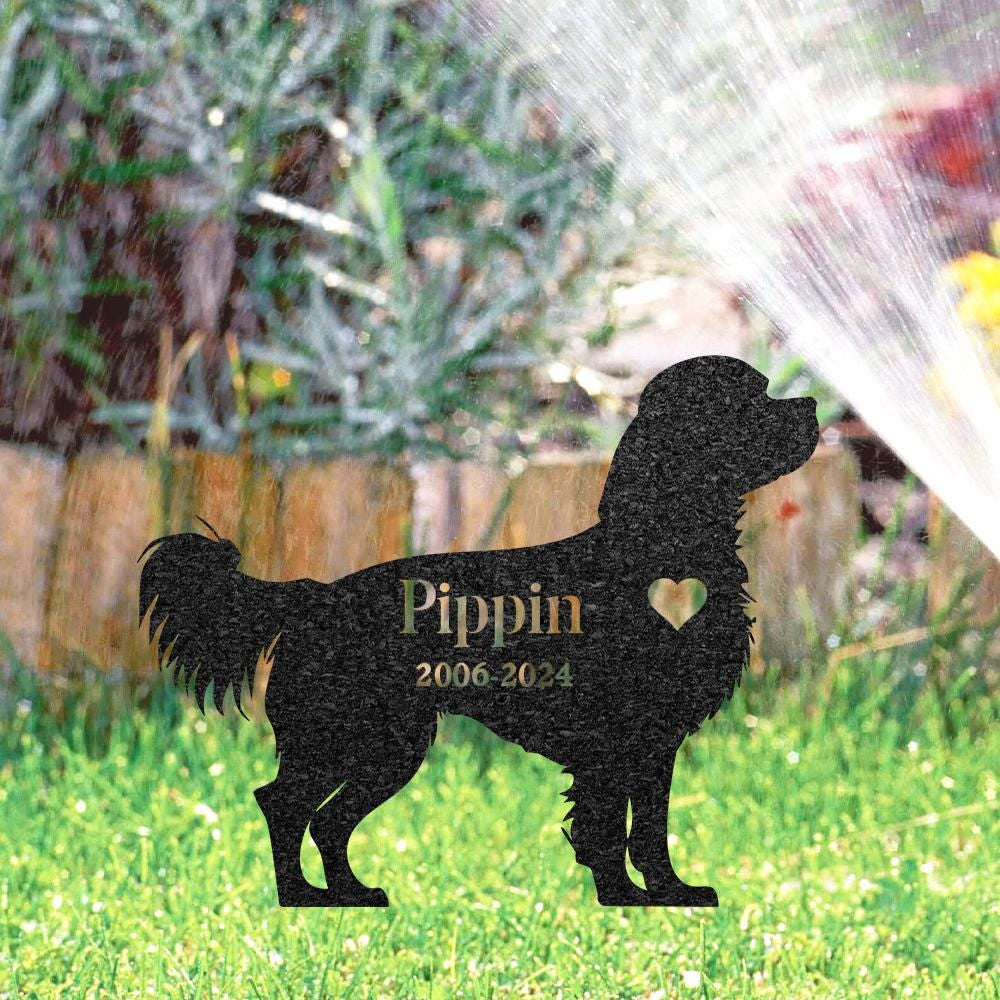 Custom Cavalier King Charles Spaniel Memorial Stake Dog Name Sign Pet Grave Marker Sympathy Sign Outdoor Grave Plaque Dog Lover Gift