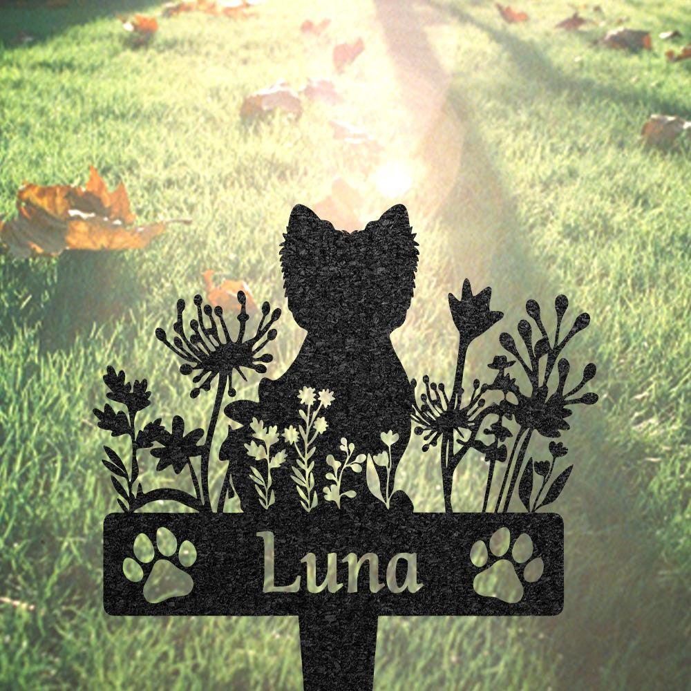 West Highland White Terrier Dog Memorial Burial Stake Custom Dog Name Metal Stake Pet Grave Marker Memorial Garden Decor Pet Loss Gift