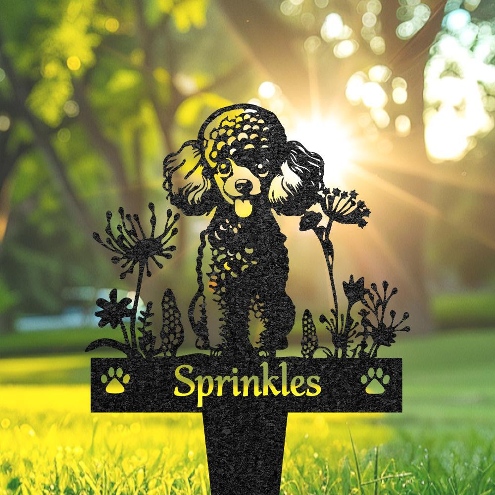 Personalized Toy Poodle Grave Marker Custom Dog Memorial Garden Stake Dog Tombstone Outdoor Memorial Plaque Pet Headstone Pet Loss Gift