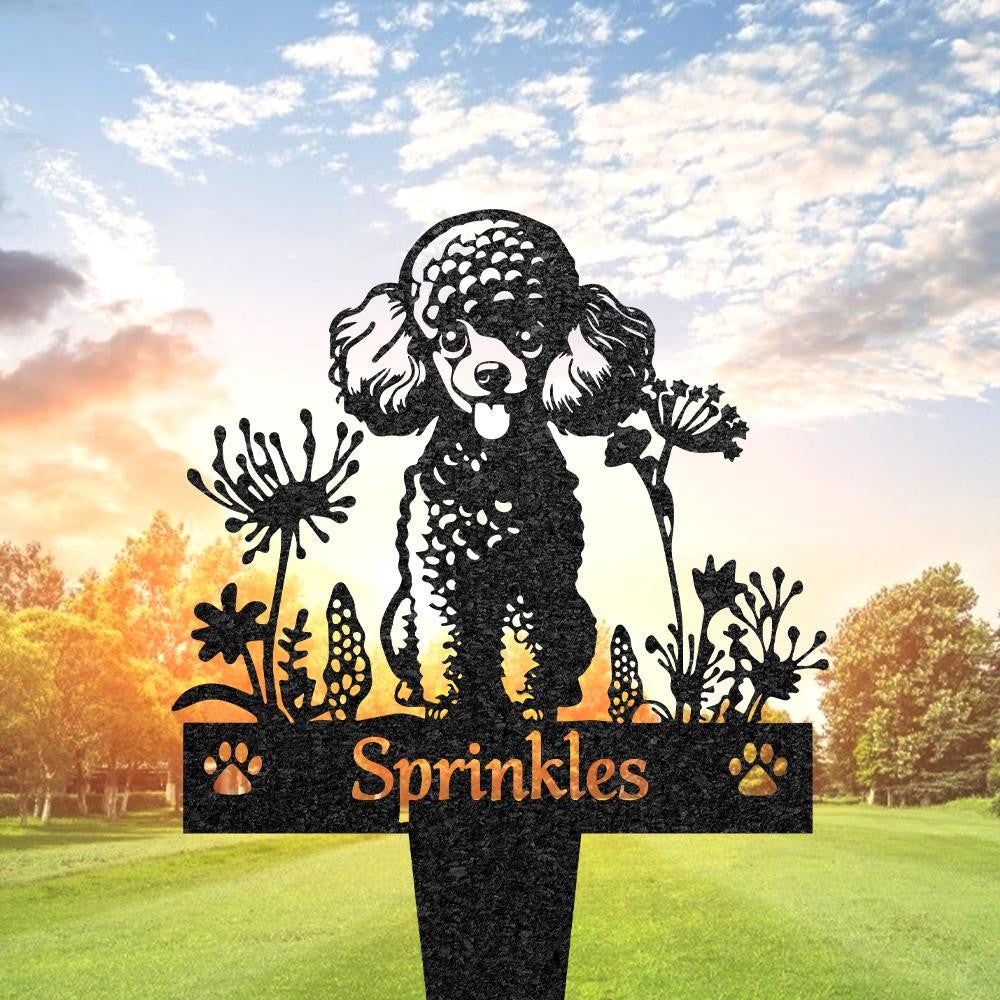 Personalized Toy Poodle Grave Marker Custom Dog Memorial Garden Stake Dog Tombstone Outdoor Memorial Plaque Pet Headstone Pet Loss Gift