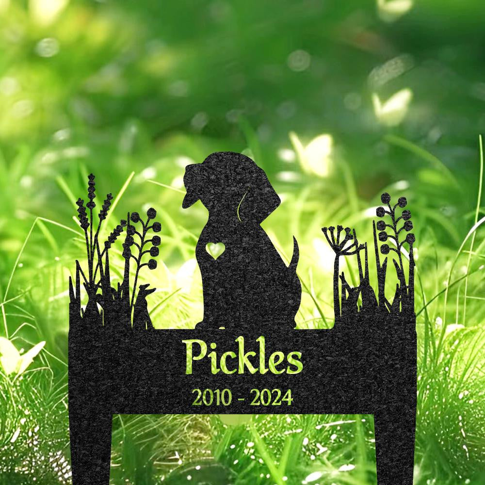 Personalized Beagle Dog Memorial Stake Dog Grave Marker Custom Dog Cemetery Metal Stake Pet Garden Decor Remembrance Stake Loss Of Dog