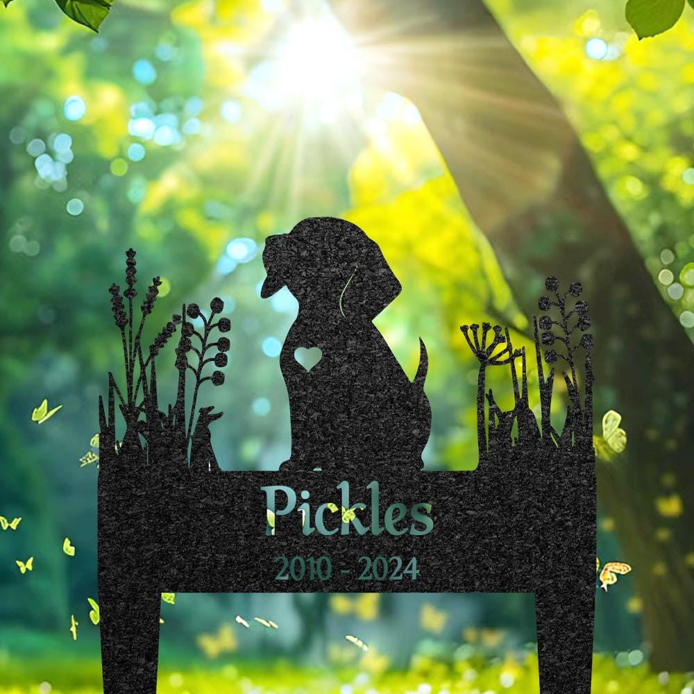 Personalized Beagle Dog Memorial Stake Dog Grave Marker Custom Dog Cemetery Metal Stake Pet Garden Decor Remembrance Stake Loss Of Dog
