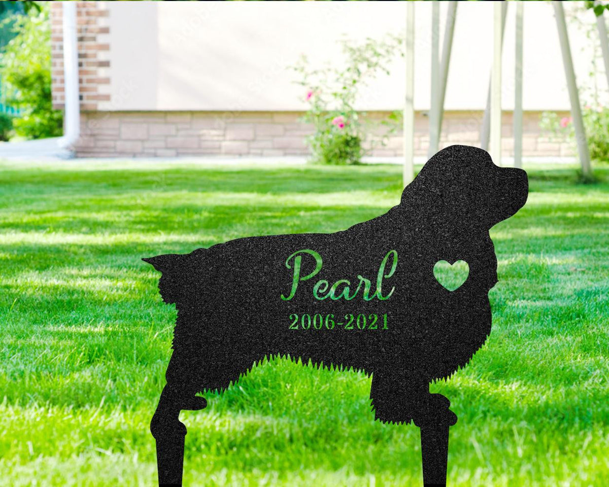 Clumber Spaniel Memorial Stake Custom Metal Garden Sign Pet Grave Marker Engraved Name Sign Outdoor Dog Burial Stake Dog Loss Gift