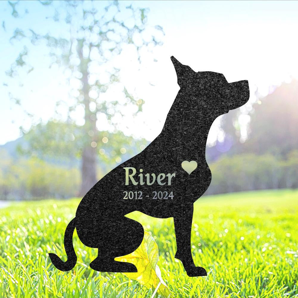 Custom Pitsky Dog Memorial Grave Marker Personalized Dog Metal Sign Dog Burial Marker With Name Engraved Garden Decor Pet Loss Gift