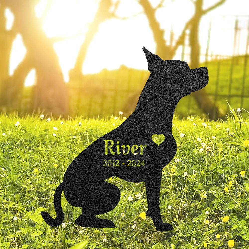 Custom Pitsky Dog Memorial Grave Marker Personalized Dog Metal Sign Dog Burial Marker With Name Engraved Garden Decor Pet Loss Gift