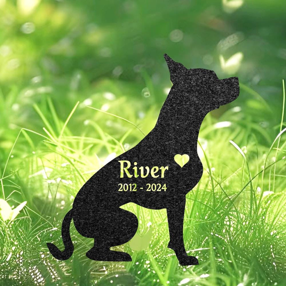 Custom Pitsky Dog Memorial Grave Marker Personalized Dog Metal Sign Dog Burial Marker With Name Engraved Garden Decor Pet Loss Gift