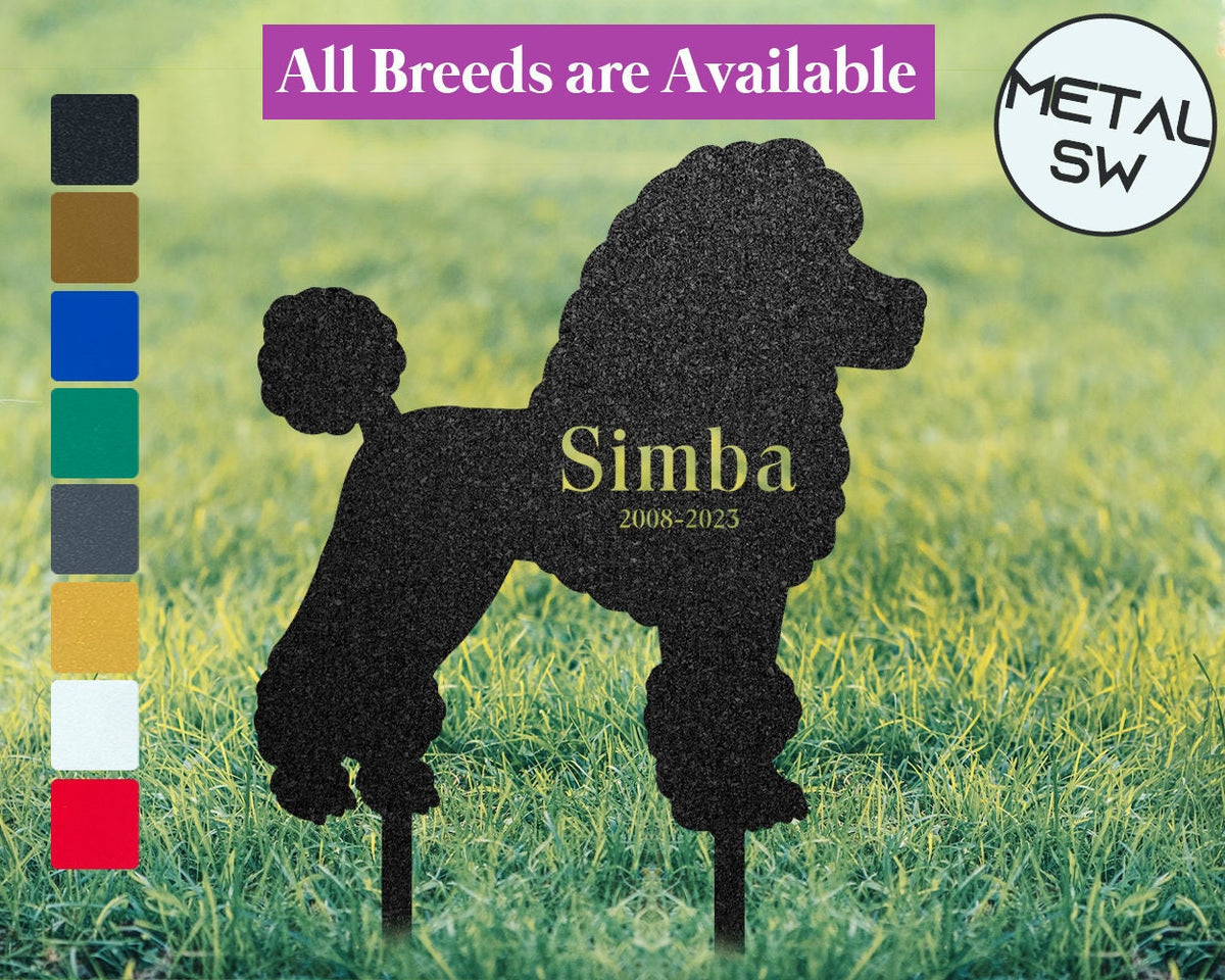 Metal Poodle Sign Custom Dog Memorial Plaque Poodle Memorial Gift Dog Grave Marker Metal Garden Stake Pet Garden Stone Dog Bereavement Gift