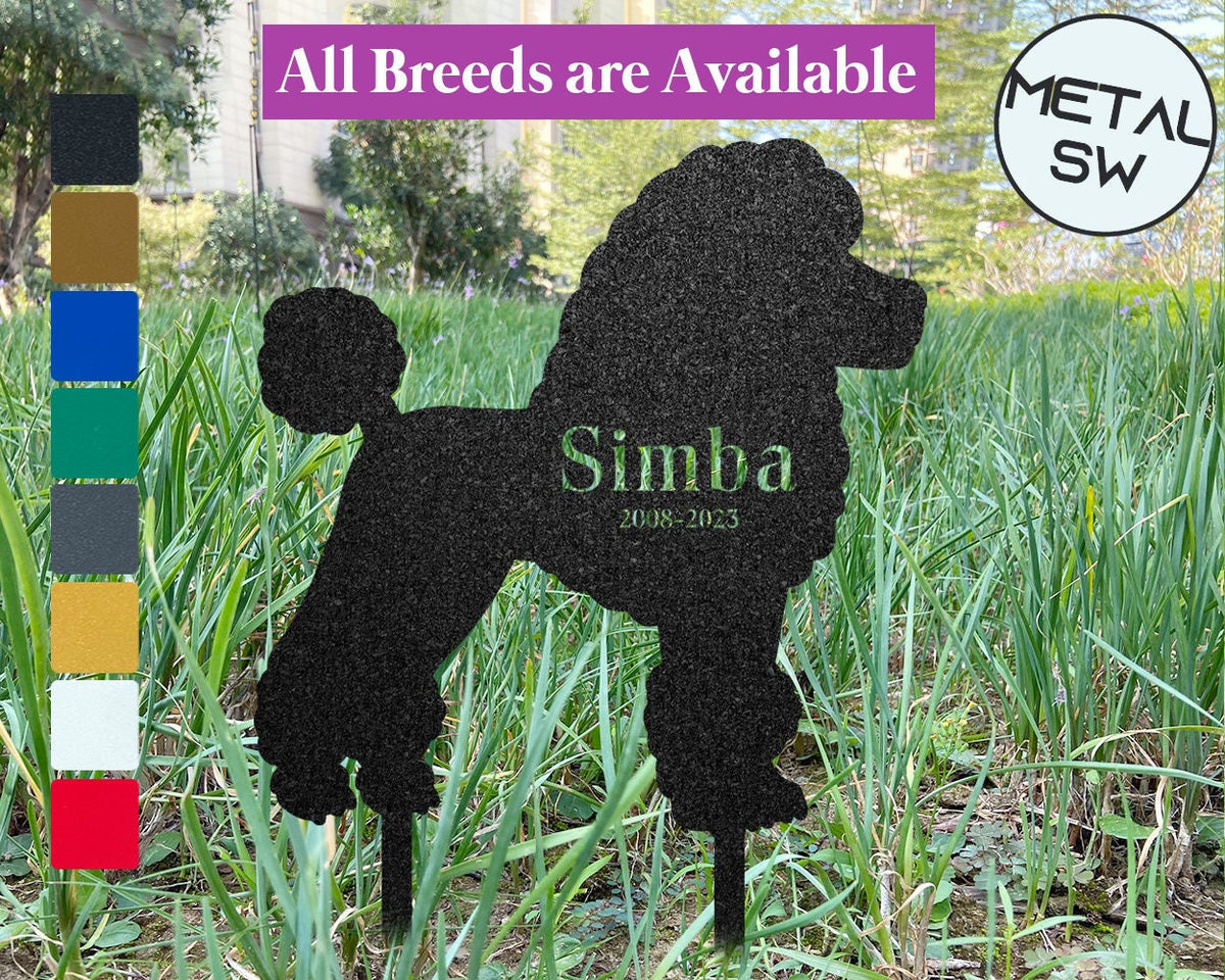 Metal Poodle Sign Custom Dog Memorial Plaque Poodle Memorial Gift Dog Grave Marker Metal Garden Stake Pet Garden Stone Dog Bereavement Gift