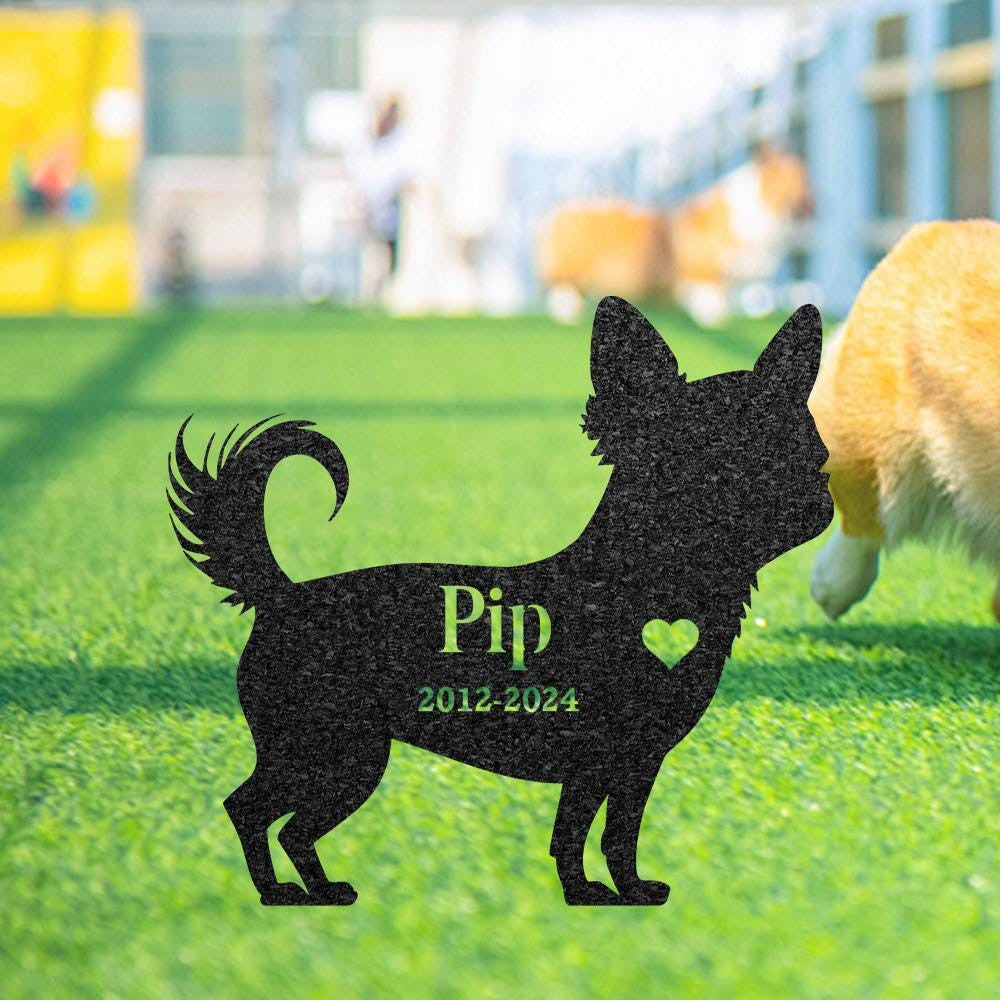 Custom Chihuahua Memorial Stake Dog Name Sign Pet Grave Marker Sympathy Sign Outdoor Grave Plaque Dog Headstone Dog Lover Gift
