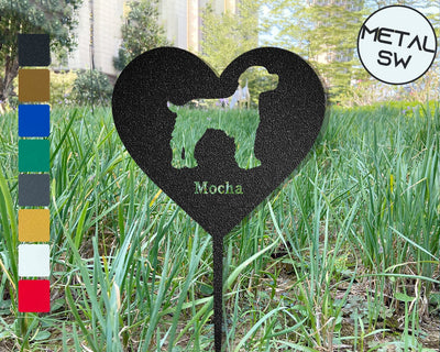 Metal Brittany Memorial Sign Stakes Brittany Gift Personalized Brittany Grave Marker Custom Dog Sympathy Gift Heart Shape Memorial Plaque