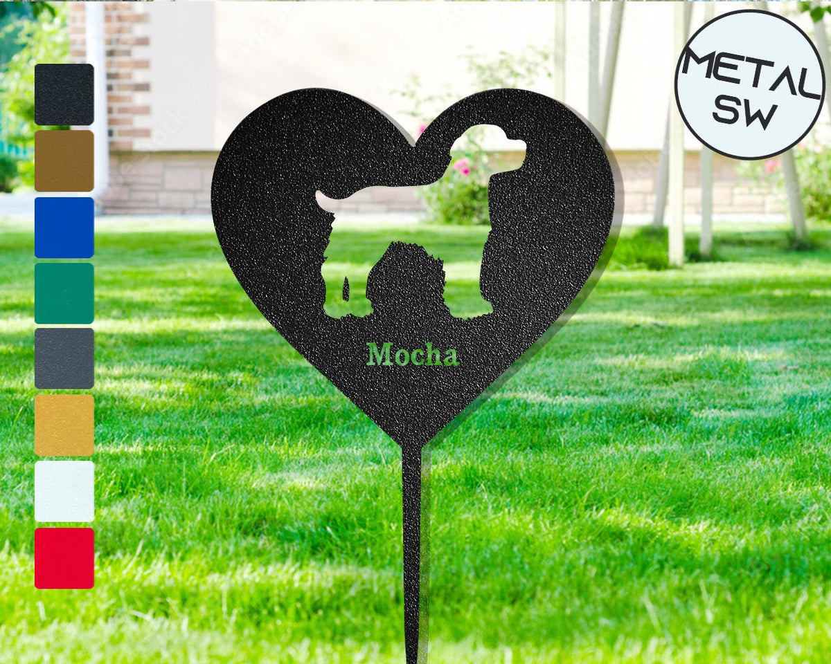 Metal Brittany Memorial Sign Stakes Brittany Gift Personalized Brittany Grave Marker Custom Dog Sympathy Gift Heart Shape Memorial Plaque