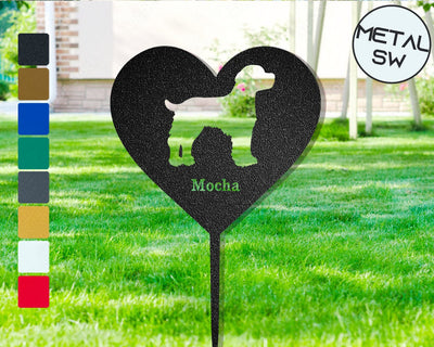 Metal Brittany Memorial Sign Stakes Brittany Gift Personalized Brittany Grave Marker Custom Dog Sympathy Gift Heart Shape Memorial Plaque