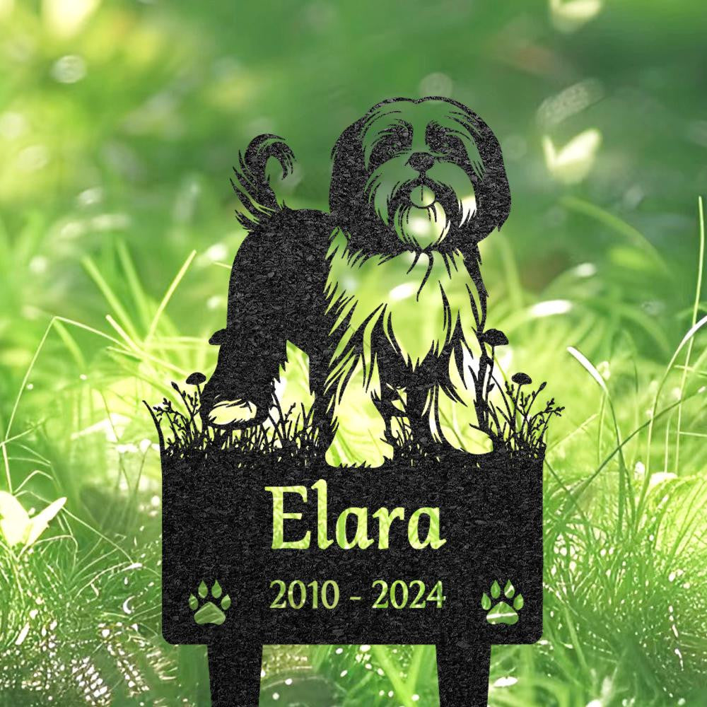 Lhasa Apso Dog Memorial Burial Stake Custom Dog Metal Stake Pet Grave Marker Memorial Garden Decor Pet Loss Gift Lhasa Apso Lover Gift