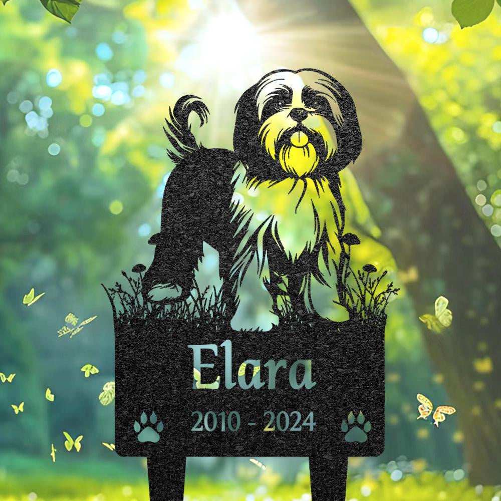 Lhasa Apso Dog Memorial Burial Stake Custom Dog Metal Stake Pet Grave Marker Memorial Garden Decor Pet Loss Gift Lhasa Apso Lover Gift